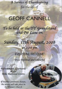 Details of the Geoff Cannell service